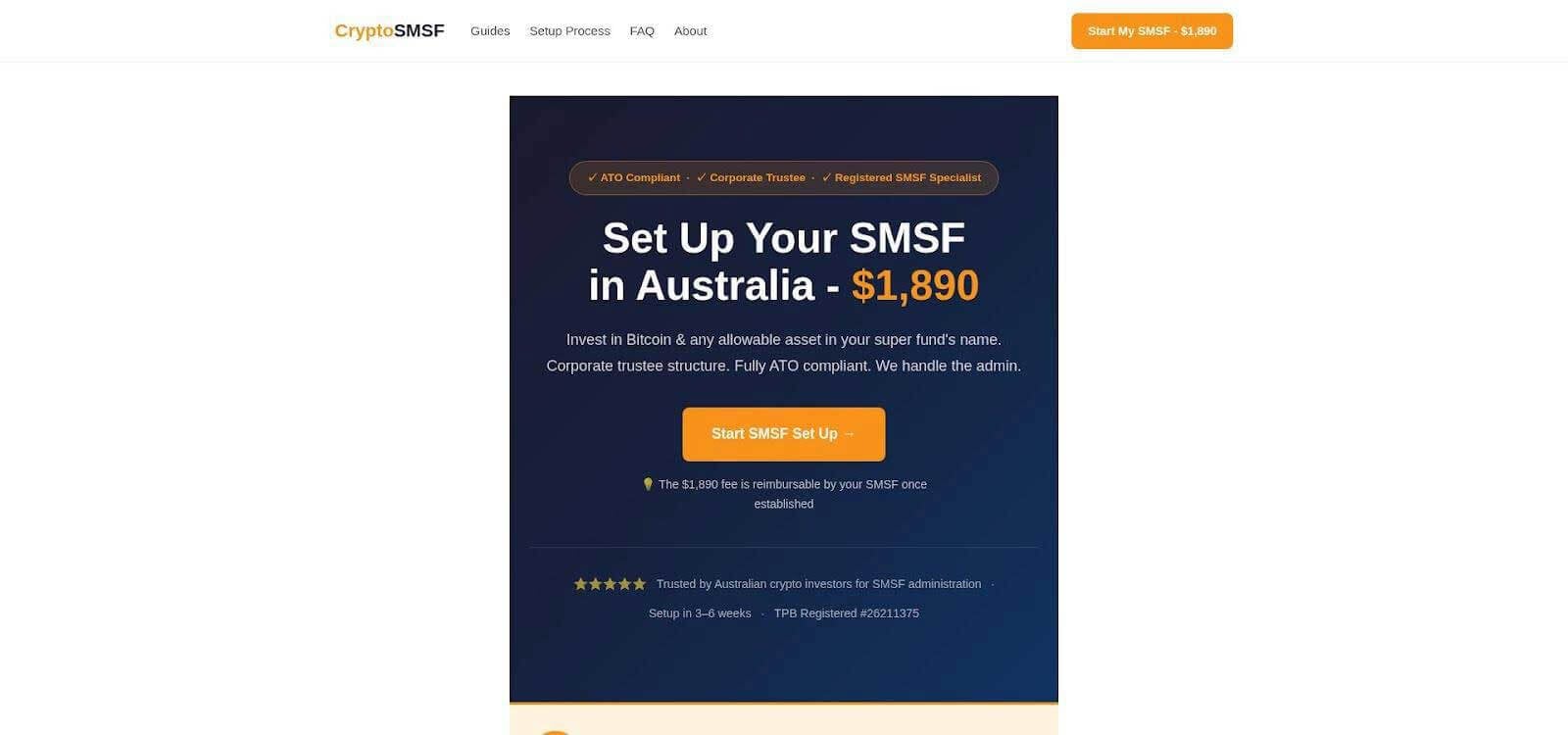Screenshot of cryptosmsf.com.au, captured September 2026.