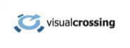 Visual Crossing logo featuring a blue circular weather data symbol and company name.