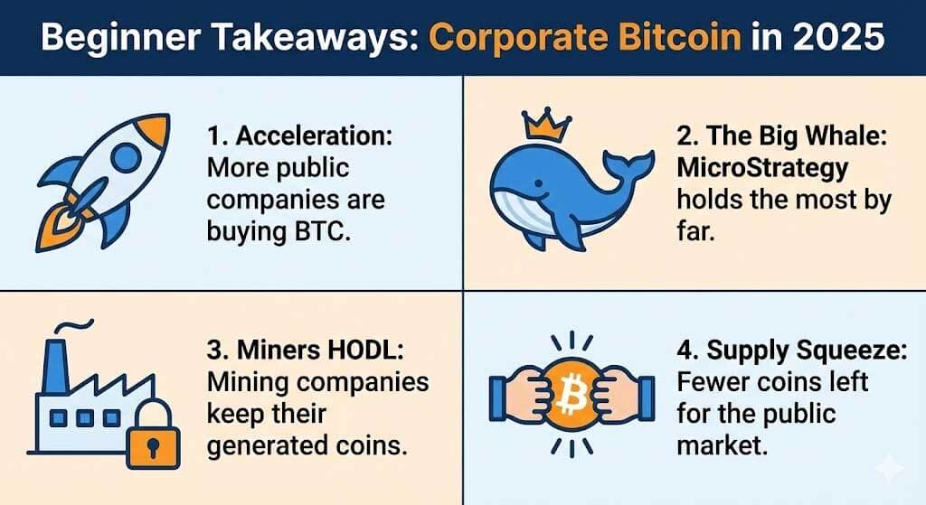 Beginner Takeaways: Corporate Bitcoin in 2025