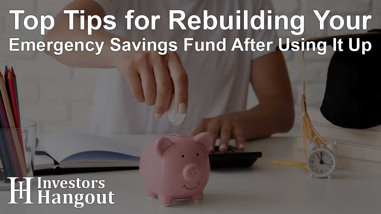 Top Tips for Rebuilding Your Emergency Savings Fund After Using It Up