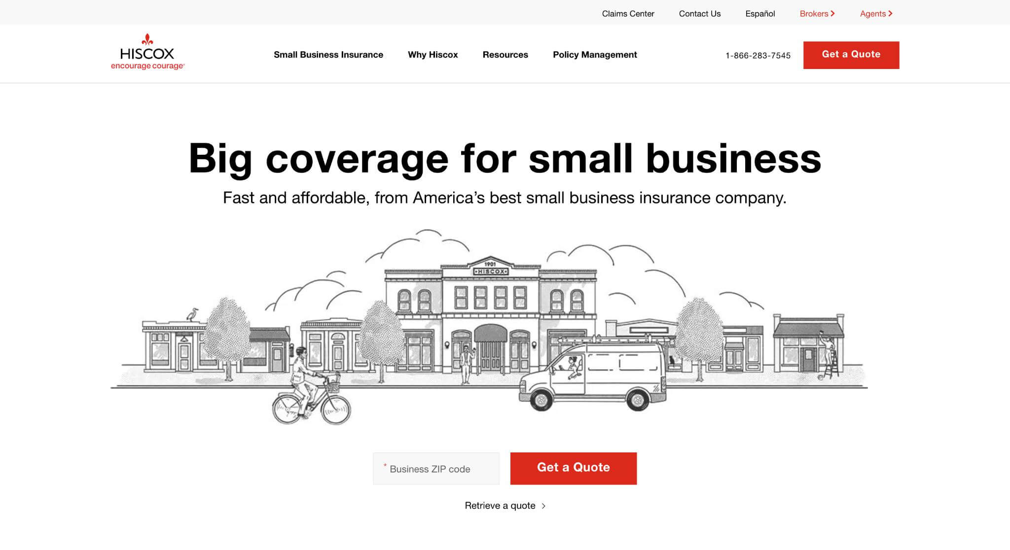 Hiscox Websites Homepage Screenshot