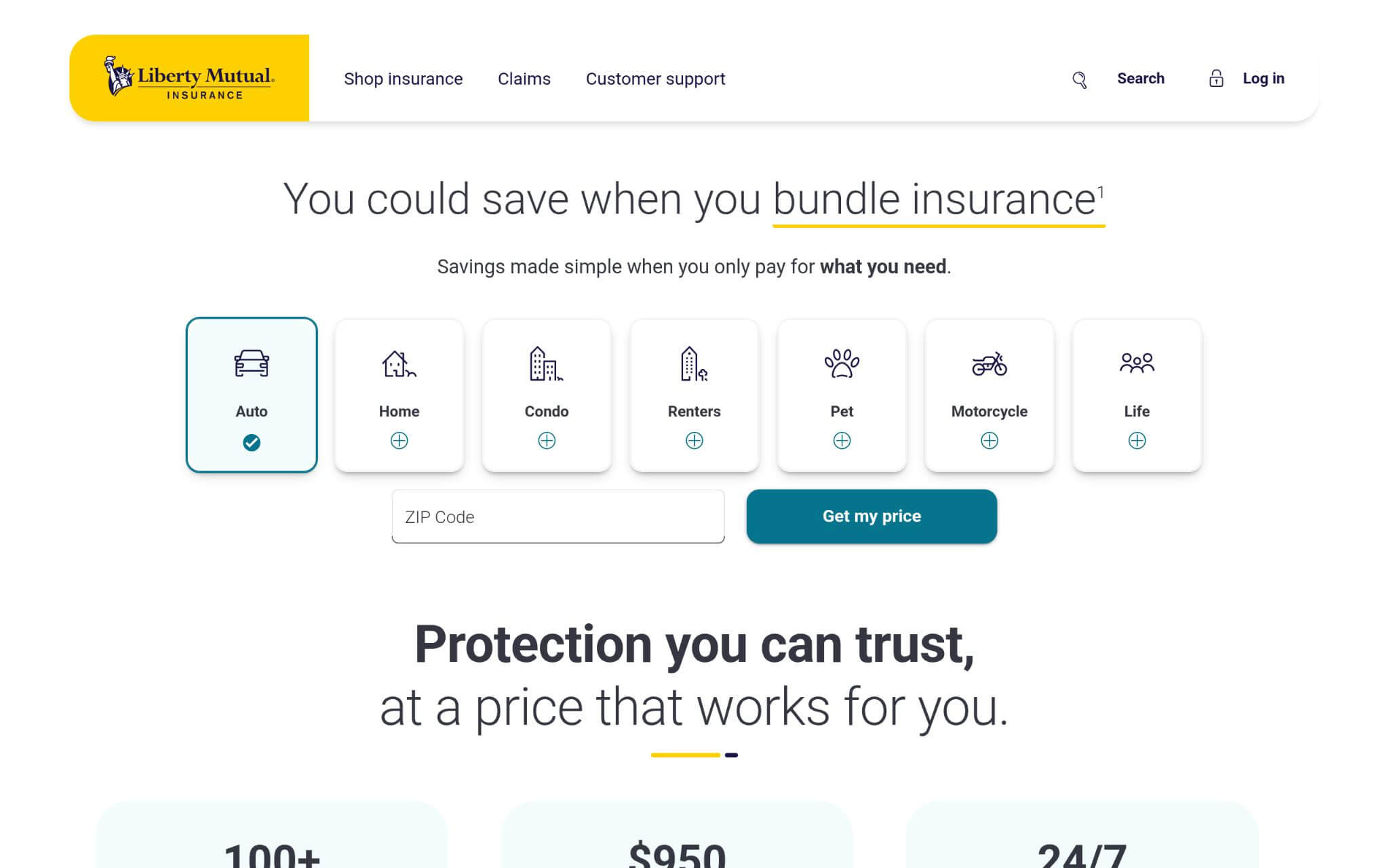 Liberty Mutal Websites Homepage Screenshot