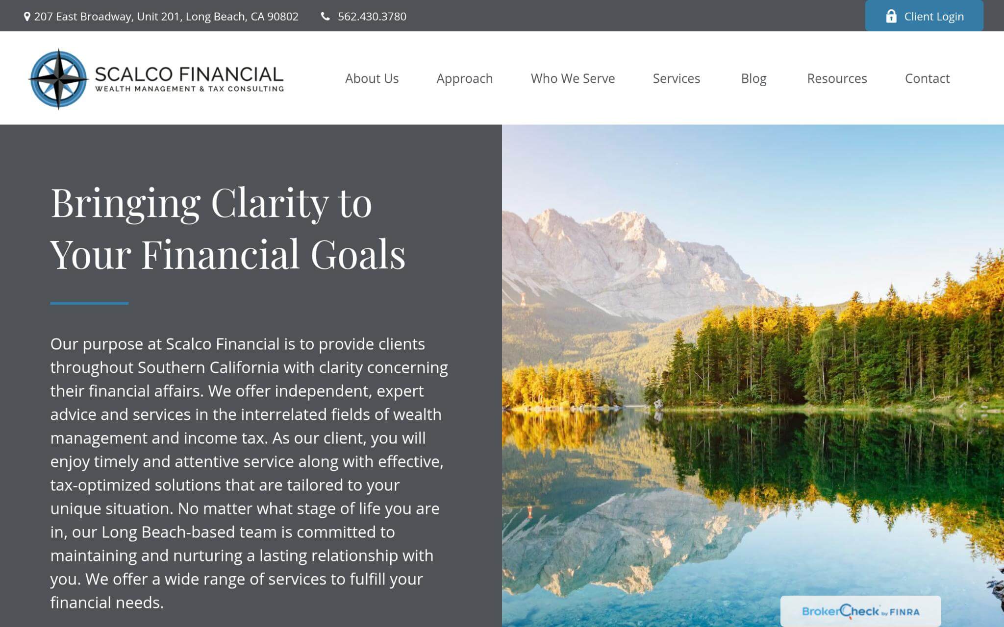 Scalco Financial Websites Homepage