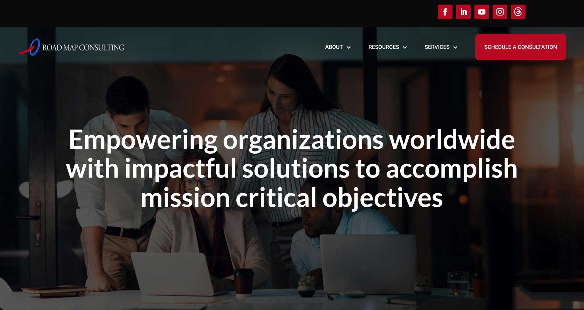 Road Map Consulting Websites Homepage Screenshot