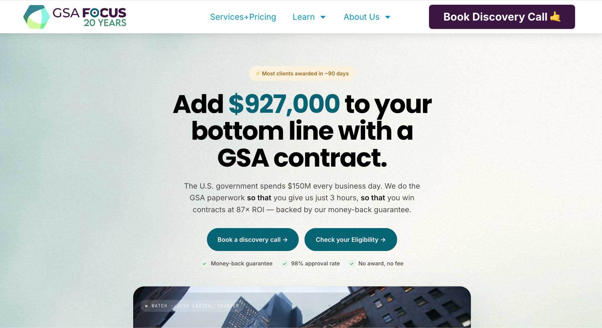 GSA Focus Websites Homepage Screenshot