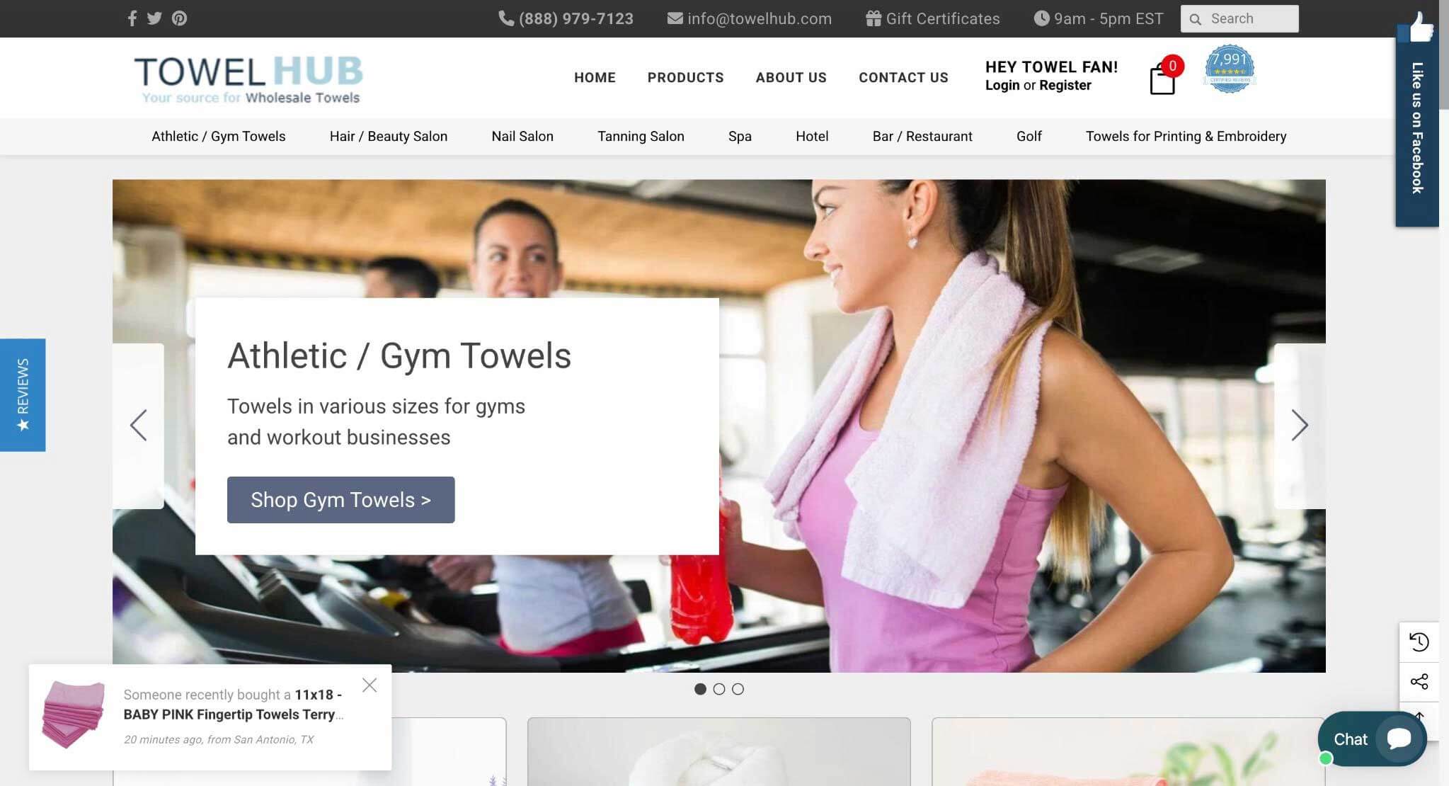 Towel Hub Websites Homepage Screenshot
