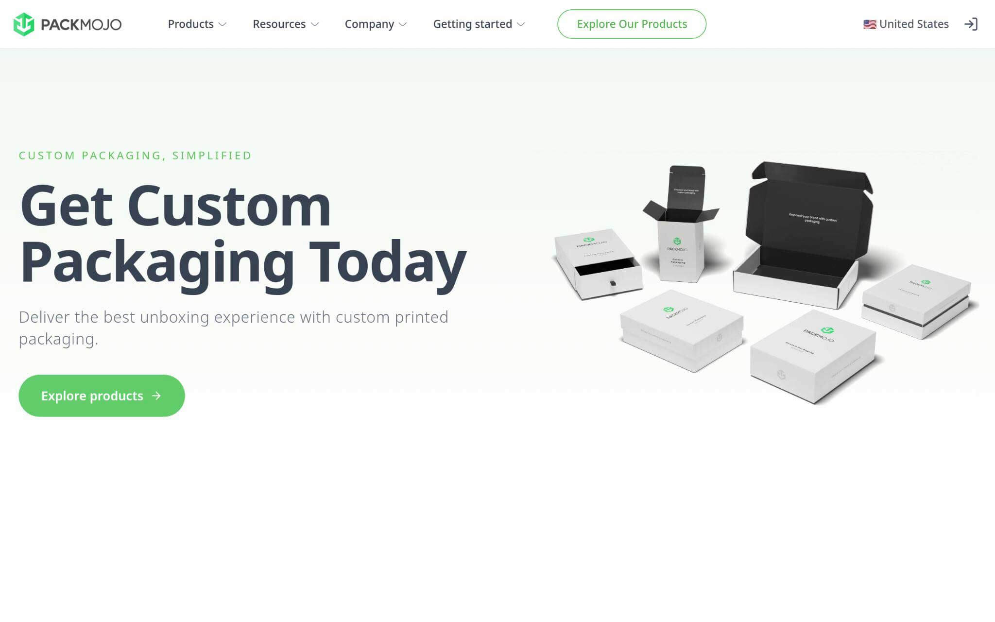 PackMojo Websites Homepage Screenshot