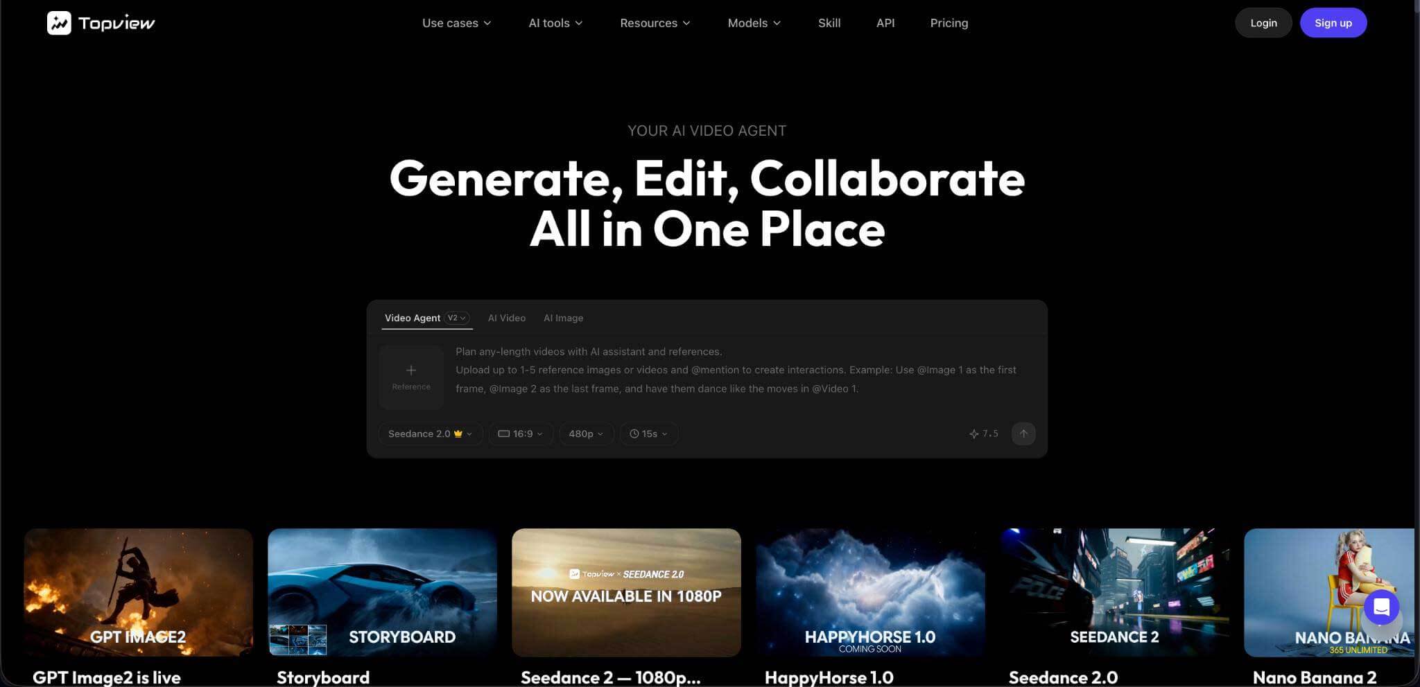 TopView AI Websites Homepage Screenshot