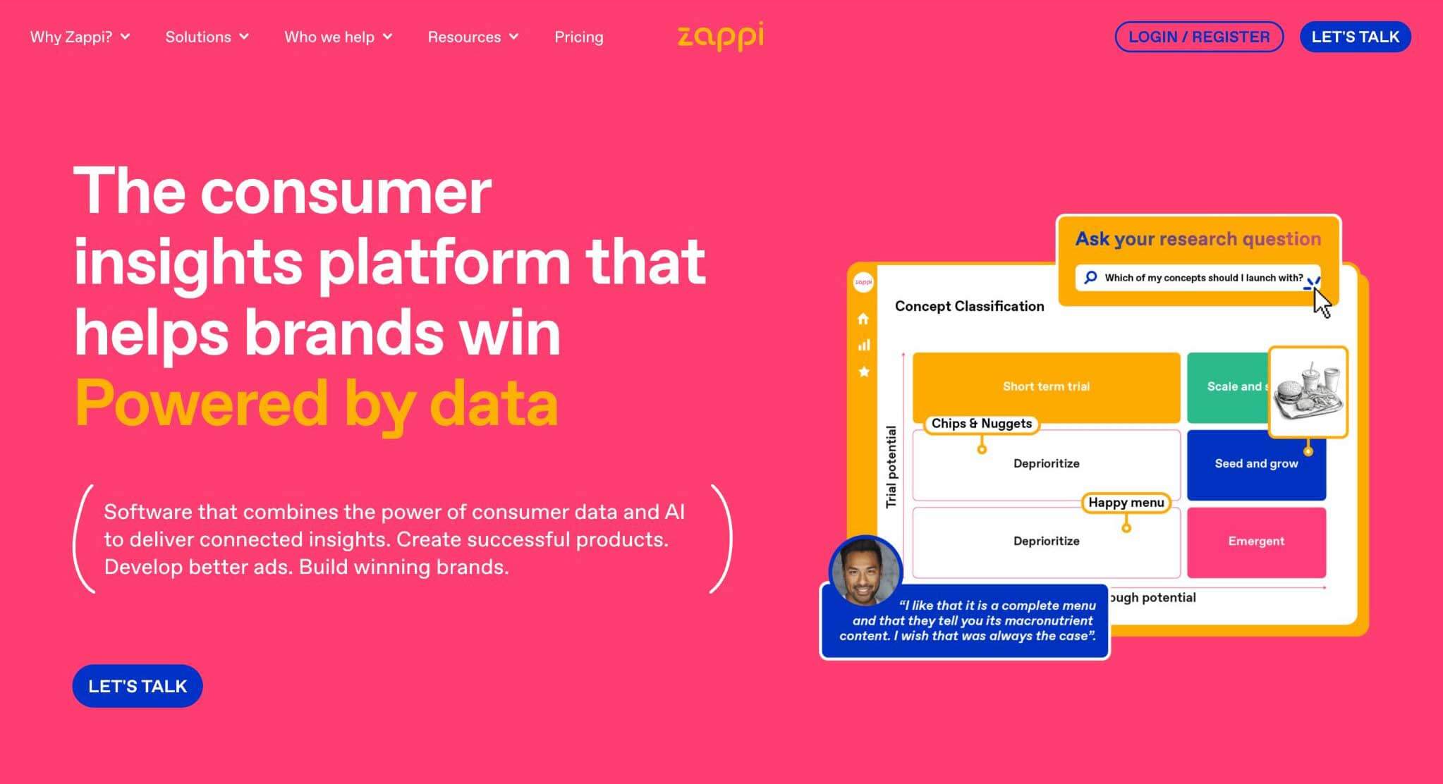 Zappi Websites Homepage Screenshot