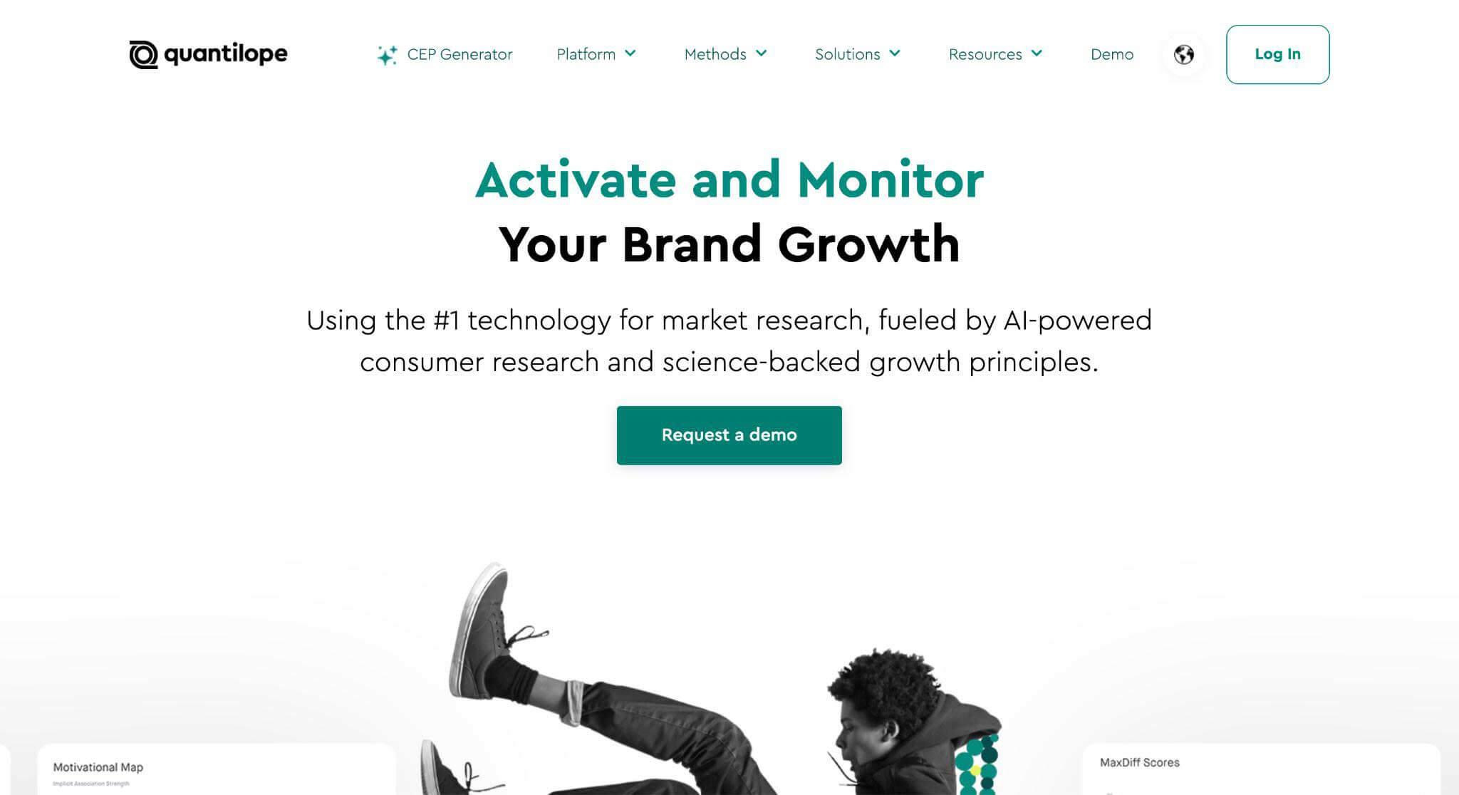 Quantilope Websites Homepage Screenshot