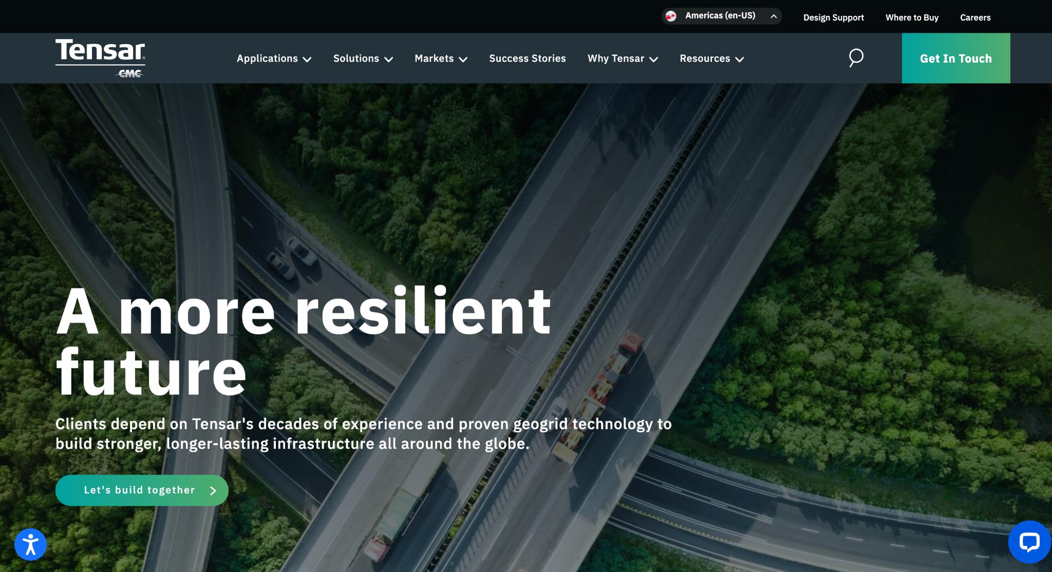 Tensar Corp Websites Homepage Screenshot