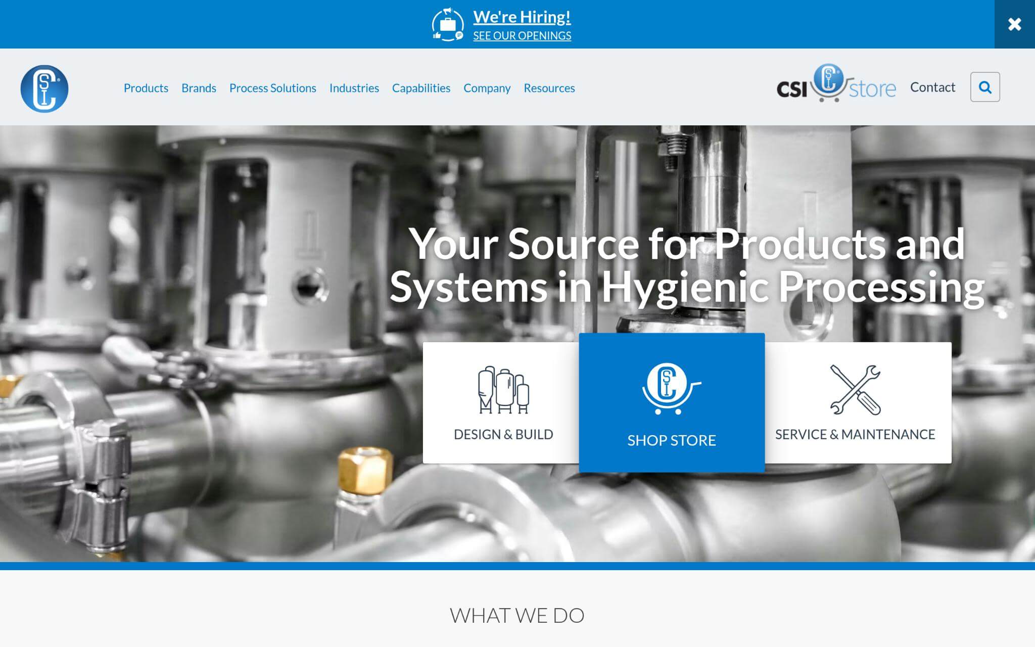 CSI Store Websites Homepage Screenshot