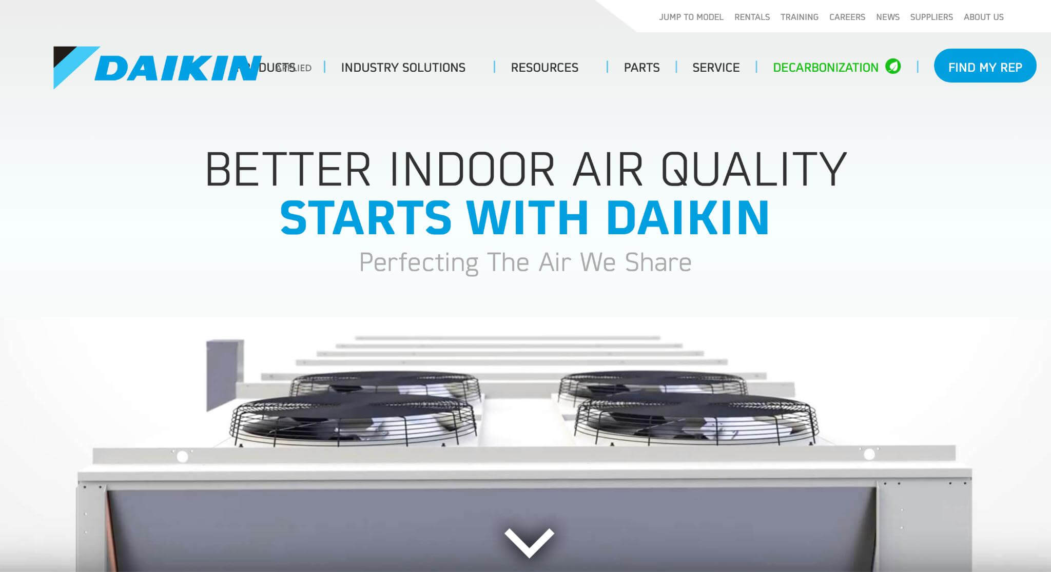 Daikin Applied Websites Homepage Screenshot