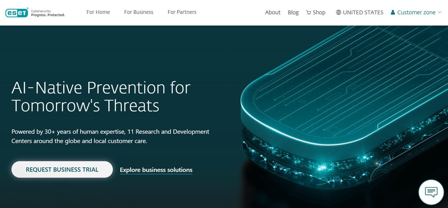 ESET Websites Homepage Screenshot.