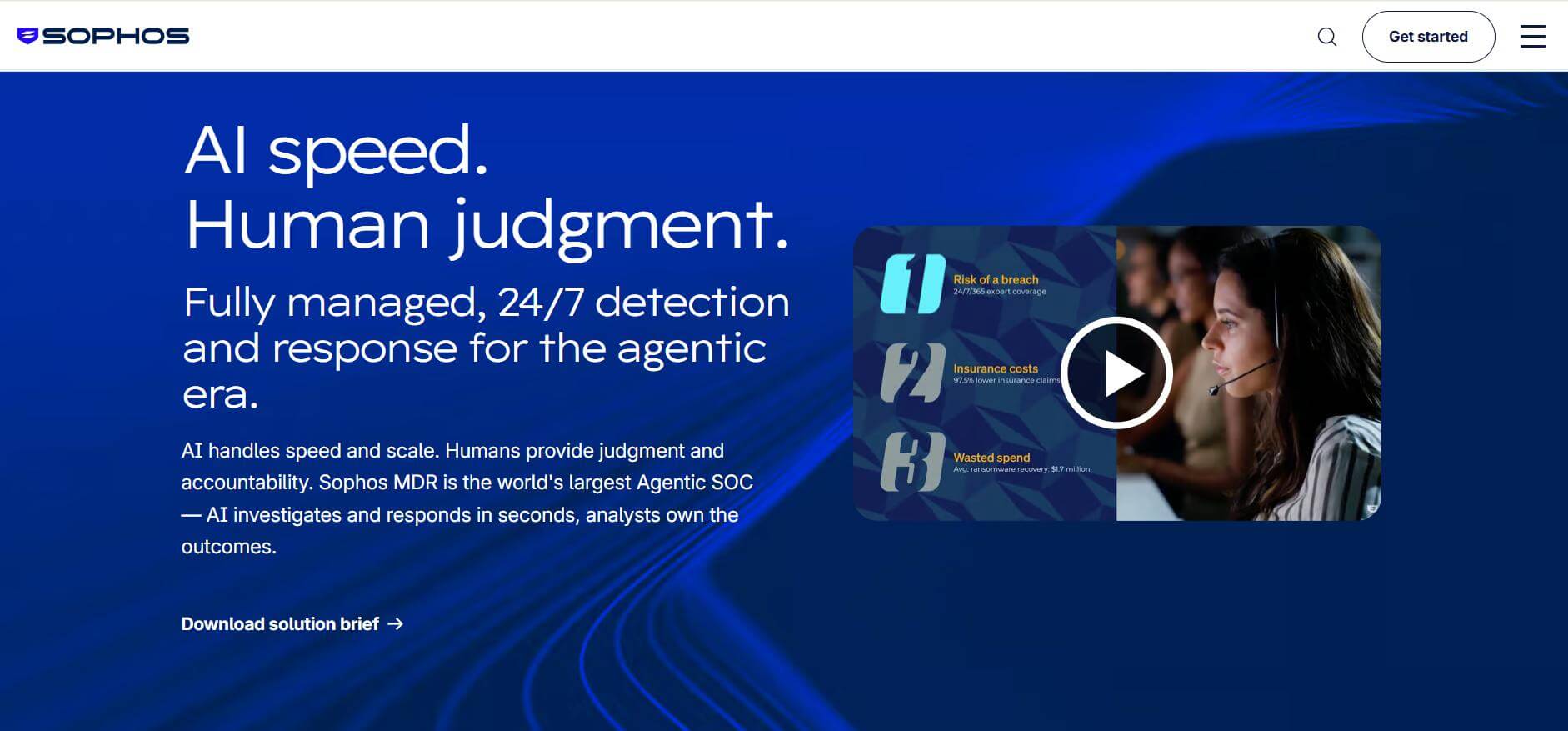 Sophos MDR Websites Homepage Screenshot.