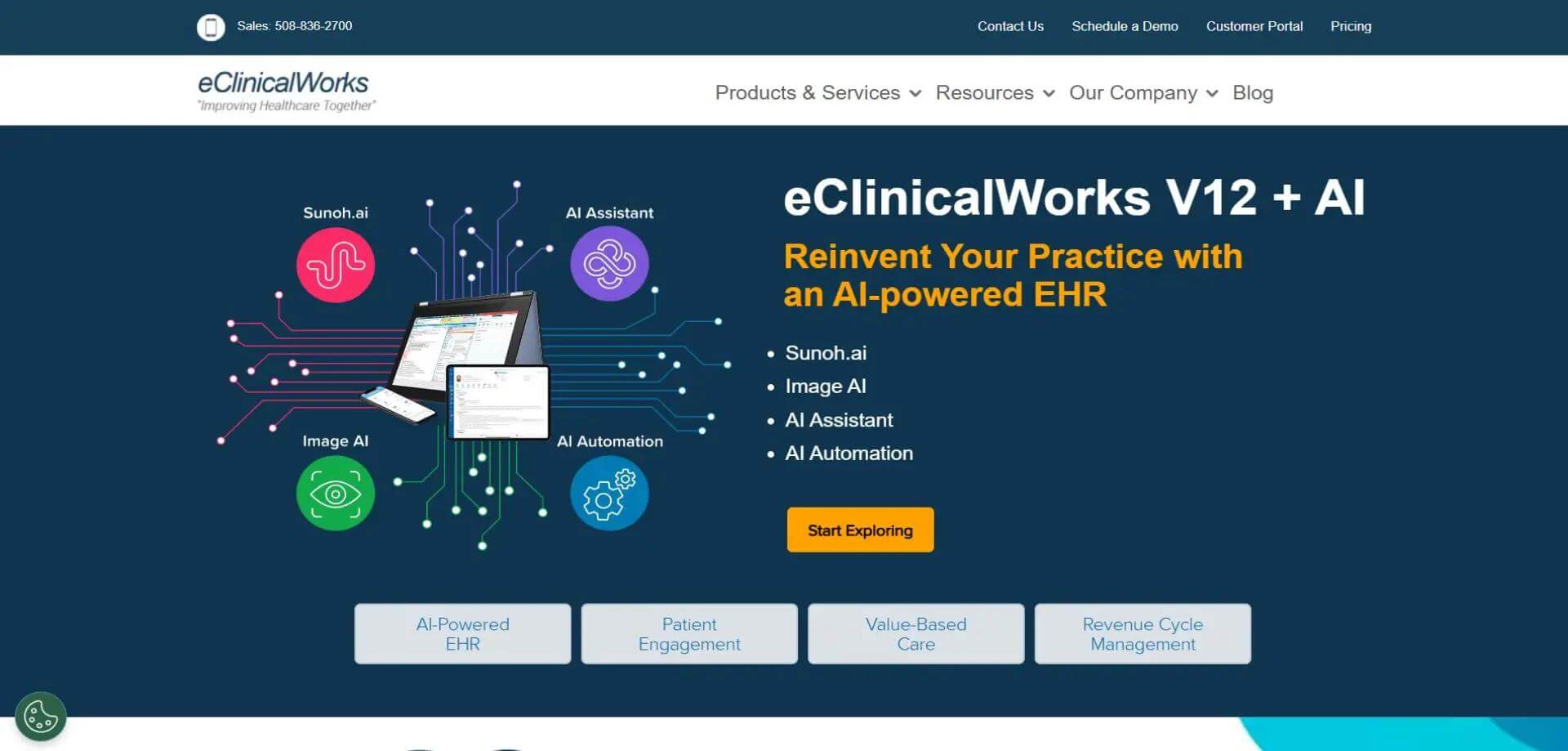 eClinicalWorks Websites Homepage Screenshot.