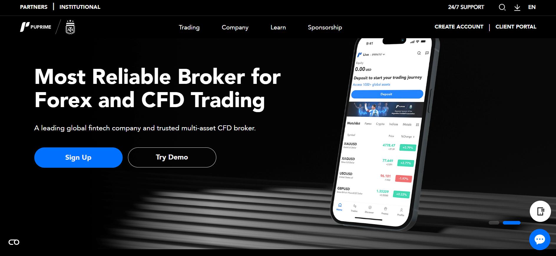PU Prime Websites Homepage Screenshot.