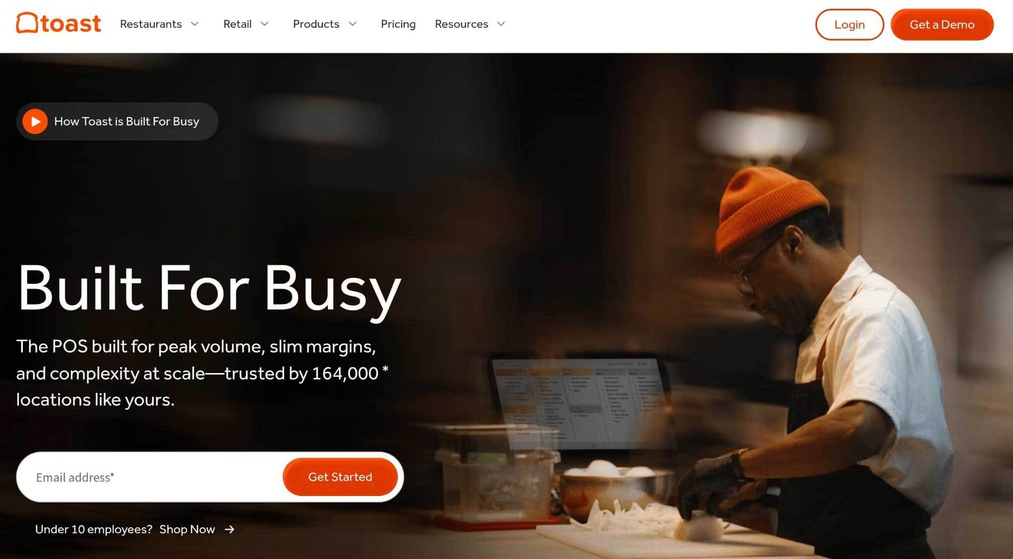 Toast Websites Homepage.