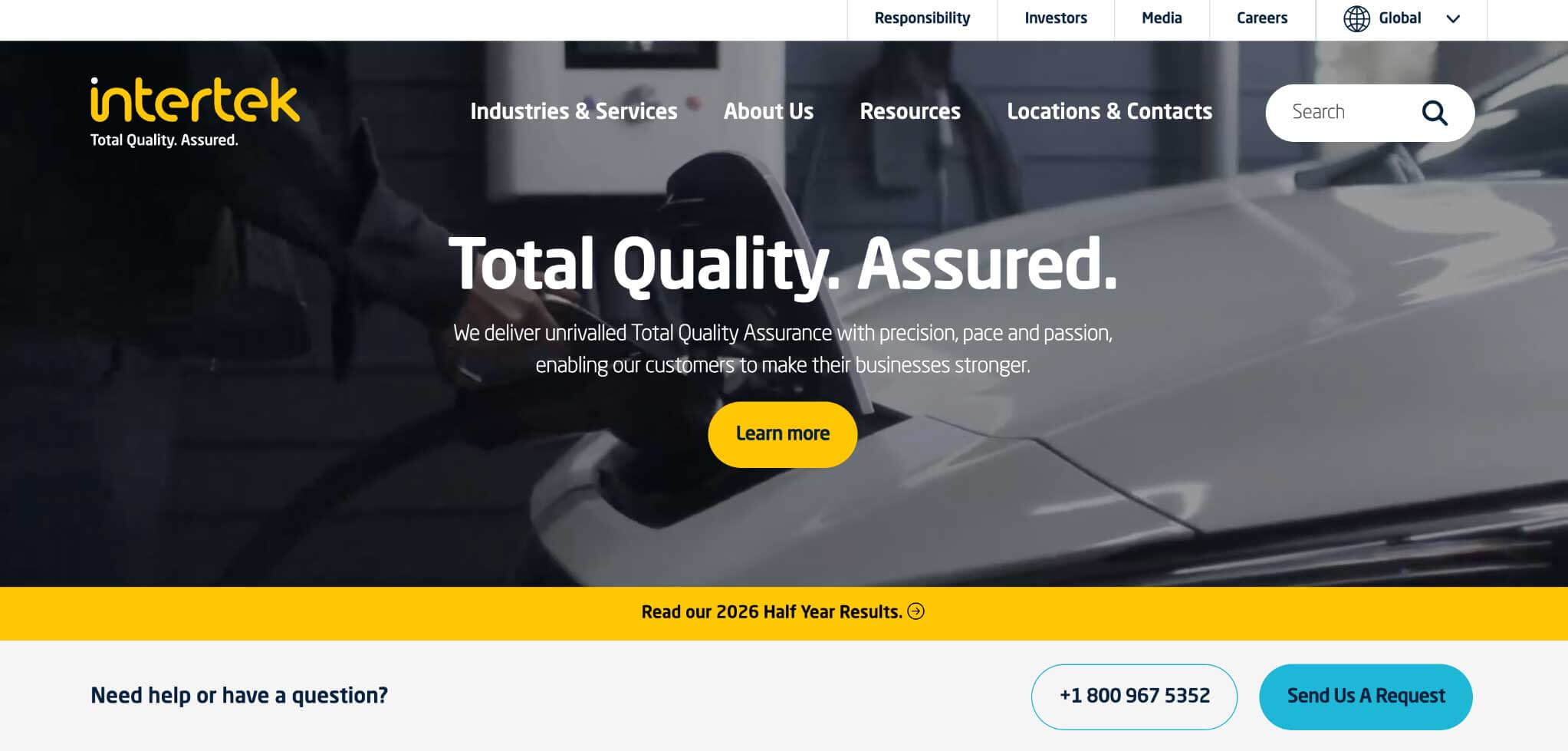Intertek Websites Homepage.