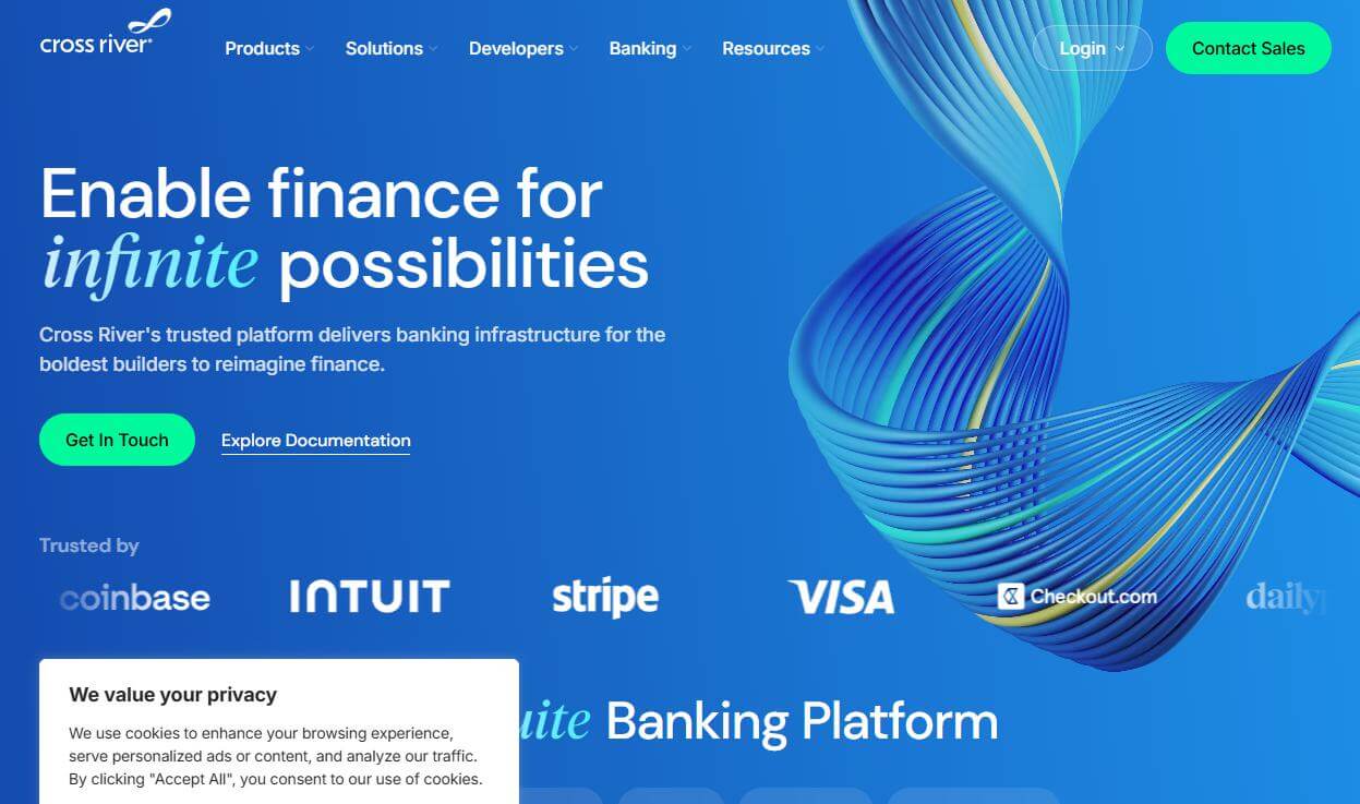 Cross River Bank Websites Homepage.