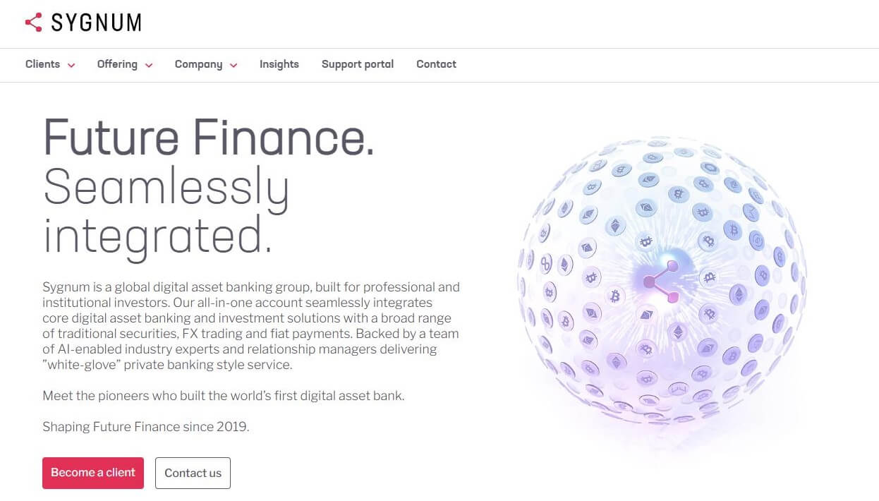 Sygnum Websites Homepage.