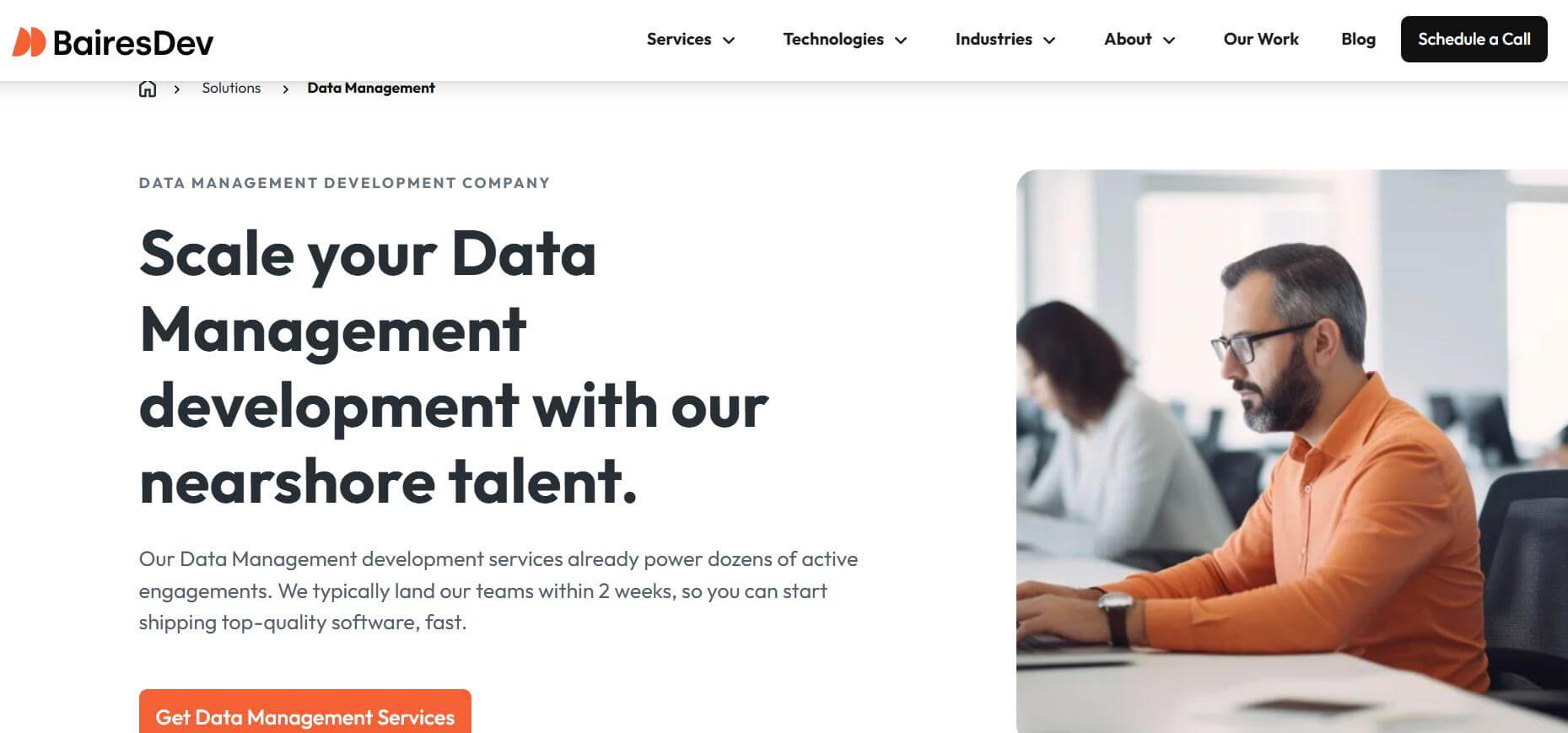 BairesDev Websites Homepage.