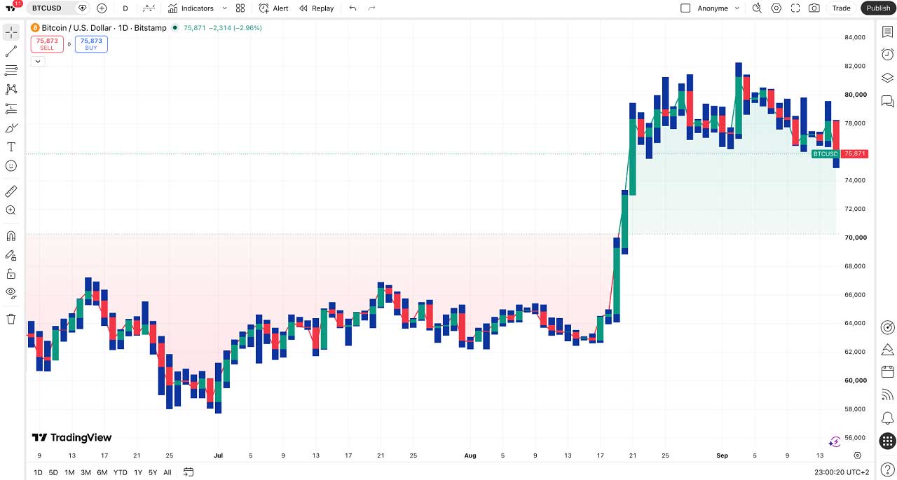 Bitcoin/U.S. Dollar 1D Chart.
