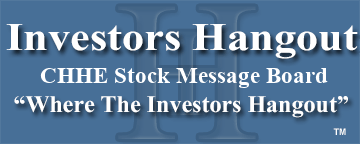 China Health Industries Holdings Inc. (OTCMRKTS: CHHE) Stock Message Board